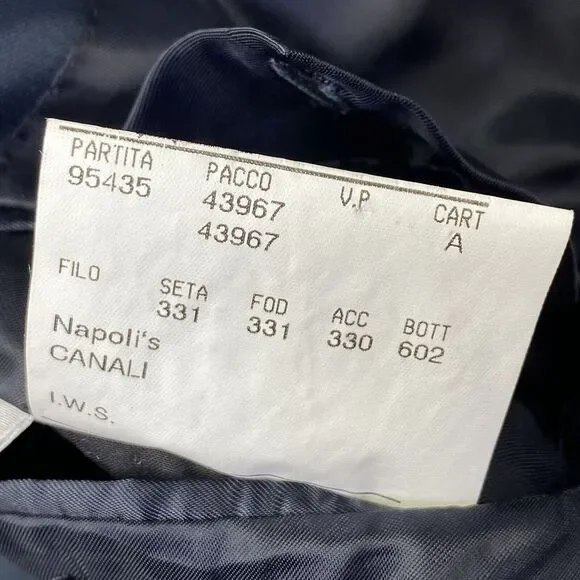 Canali Mens Wool Solid Navy Three Button Long‎ Sleeve Blazer Jacket Size 48R - Picture 6 of 16